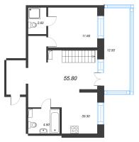 2 ккв (Евро) № 211 Корп.: 2.2 , Секция 1.5  в ЖК Новый Питер