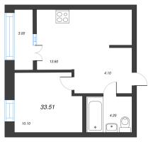 1 ккв № 468 Корп.: 2.3 , Секция 9  в ЖК Новый Питер