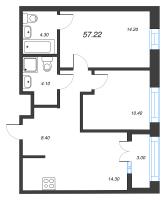 2 ккв № 520 Корп.: 2.3 , Секция 10  в ЖК Новый Питер