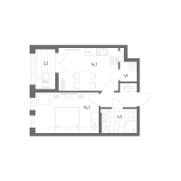 1 ккв № 242 Корп.: 2.1.2 , Секция 4  в ЖК Новый Питер