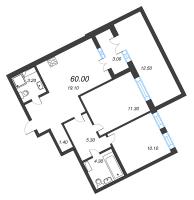 3 ккв (Евро) № 6 Корп.: 2.2 , Секция 1.1  в ЖК Новый Питер