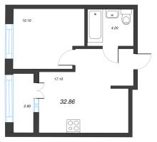1 ккв № 566 Корп.: 2.3 , Секция 10  в ЖК Новый Питер