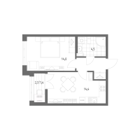 1 ккв № 182 Корп.: 2.1.1 , Секция 2  в ЖК Новый Питер
