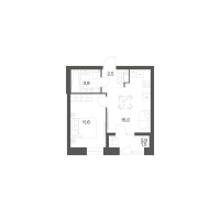 2 ккв (Евро) № 386 Корп.: 2.6 , Секция 8  в ЖК Новый Питер