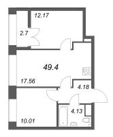 3 ккв (Евро) № 461 Корп.: 2.4 , Секция 7  в ЖК Новый Питер