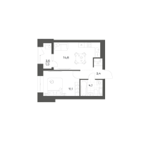 1 ккв № 53 Корп.: 2.6 , Секция 1  в ЖК Новый Питер