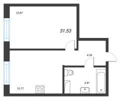 1 ккв № 111 Корп.: 3.1.1 , Секция 3  в ЖК OKLA