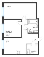 2 ккв № 65 Корп.: 3.1.1 , Секция 2  в ЖК OKLA