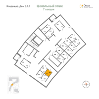 Кладовка № К.153 Корп.: 5.1.1 , Секция 7  в ЖК OKLA