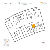 Кладовка № К.124 Корп.: 5.1.1 , Секция 5  в ЖК OKLA