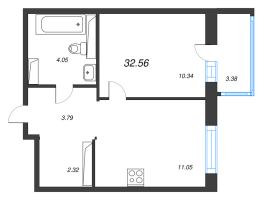 1 ккв № 10 Корп.: 3.1.1 , Секция 1  в ЖК OKLA