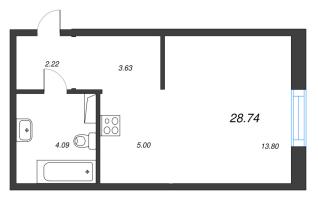Студия № 115 Корп.: 3.1.1 , Секция 3  в ЖК OKLA