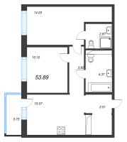 2 ккв № 73 Корп.: 3.1.1 , Секция 2  в ЖК OKLA