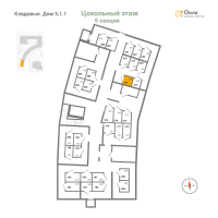 Кладовка № К.216 Корп.: 5.1.1 , Секция 9  в ЖК OKLA