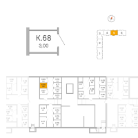 Кладовка № К.68 Корп.: 3.1.1 , Секция 5  в ЖК OKLA