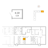 Кладовка № К.91 Корп.: 3.1.1 , Секция 6  в ЖК OKLA