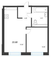 2 ккв (Евро) № 167 Корп.: 3.1.1 , Секция 4  в ЖК OKLA