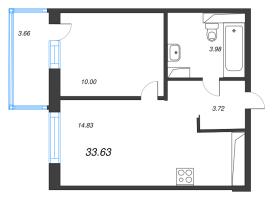 1 ккв № 59 Корп.: 3.1.1 , Секция 1  в ЖК OKLA