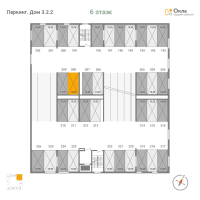 Паркинг № П.208 Корп.: 3.2.2 , Секция П  в ЖК OKLA