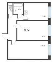 2 ккв № 162 Корп.: 3.2.2 , Секция 5  в ЖК OKLA