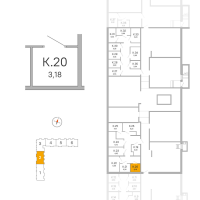 Кладовка № К.20 Корп.: 3.1.1 , Секция 2  в ЖК OKLA