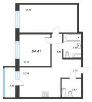 2 ккв № 92 Корп.: 3.1.1 , Секция 2  в ЖК OKLA