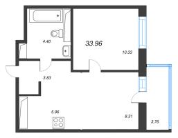 1 ккв № 17 Корп.: 3.1.1 , Секция 1  в ЖК OKLA