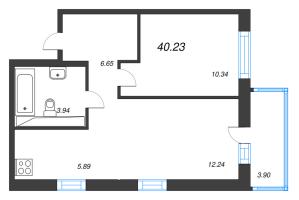 2 ккв (Евро) № 20 Корп.: 3.1.1 , Секция 1  в ЖК OKLA