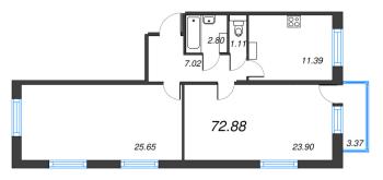 2 ккв № 29 Корп.: 3.2.2 , Секция 1  в ЖК OKLA