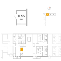 Кладовка № К.55 Корп.: 3.1.1 , Секция 4  в ЖК OKLA