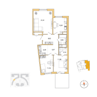 3 ккв № 136 Корп.: 5.1.1 , Секция 6  в ЖК OKLA