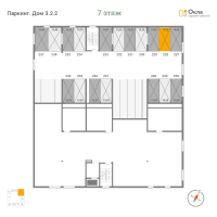 Паркинг № П.228 Корп.: 3.2.2 , Секция П  в ЖК OKLA