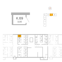 Кладовка № К.69 Корп.: 3.1.1 , Секция 5  в ЖК OKLA