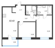 2 ккв № 197 Корп.: 3.1.1 , Секция 5  в ЖК OKLA