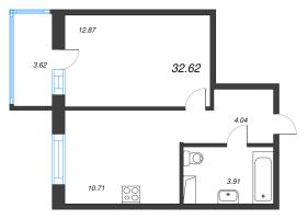 1 ккв № 118 Корп.: 3.1.1 , Секция 3  в ЖК OKLA