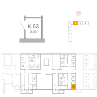 Кладовка № К.63 Корп.: 3.1.1 , Секция 4  в ЖК OKLA