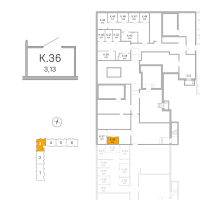 Кладовка № К.36 Корп.: 3.1.1 , Секция 3  в ЖК OKLA