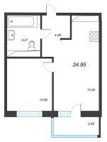 2 ккв (Евро) № 198 Корп.: 3.1.1 , Секция 5  в ЖК OKLA
