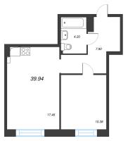 2 ккв (Евро) № 91 Корп.: 1 , Секция 1  в ЖК ORO by Akvilon