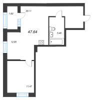 2 ккв (Евро) № 10 Корп.: 1 , Секция 1  в ЖК ORO by Akvilon