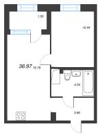 2 ккв (Евро) № 13 Корп.: 1 , Секция 1  в ЖК ОРО от Аквилон