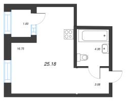 Студия № 291 Корп.: 2 , Секция 2  в ЖК ОРО от Аквилон
