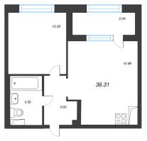 2 ккв (Евро) № 197 Корп.: 2 , Секция 1  в ЖК ОРО от Аквилон
