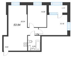 3 ккв (Евро) № 25 Корп.: 1 , Секция 1  в ЖК ОРО от Аквилон