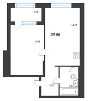 2 ккв (Евро) № 261 Корп.: 2 , Секция 1  в ЖК ОРО от Аквилон
