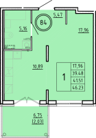 1 ккв № 84 Корп.: 3 , Секция 4  в ЖК Образцовый квартал 16