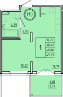 1 ккв № 170 Корп.: 2 , Секция 5  в ЖК Образцовый квартал 16