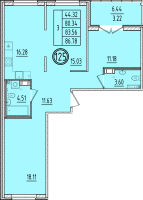 4 ккв (Евро) № 125 Корп.: 2 , Секция 4  в ЖК Образцовый квартал 6.4