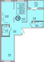 4 ккв (Евро) № 118 Корп.: 2 , Секция 4  в ЖК Образцовый квартал 6.4