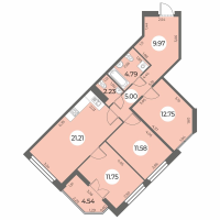 4 ккв (Евро) № 162 Корп.: 6 Уч. 270 , Секция 2  в ЖК Огни Залива